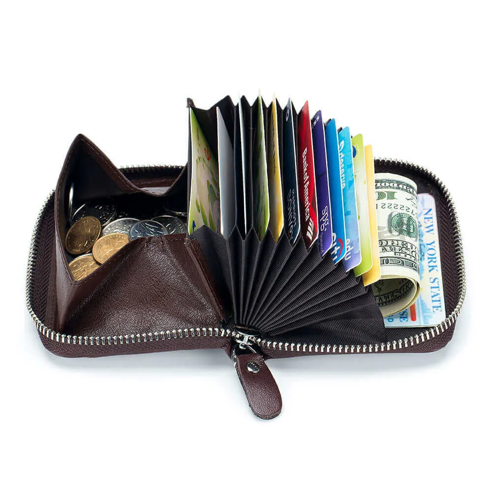 Stylish and Secure Leather RFID Card Holder Wallet