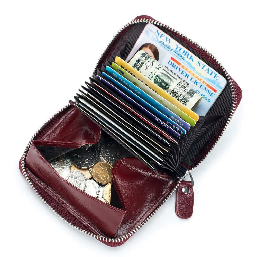 Stylish and Secure Leather RFID Card Holder Wallet