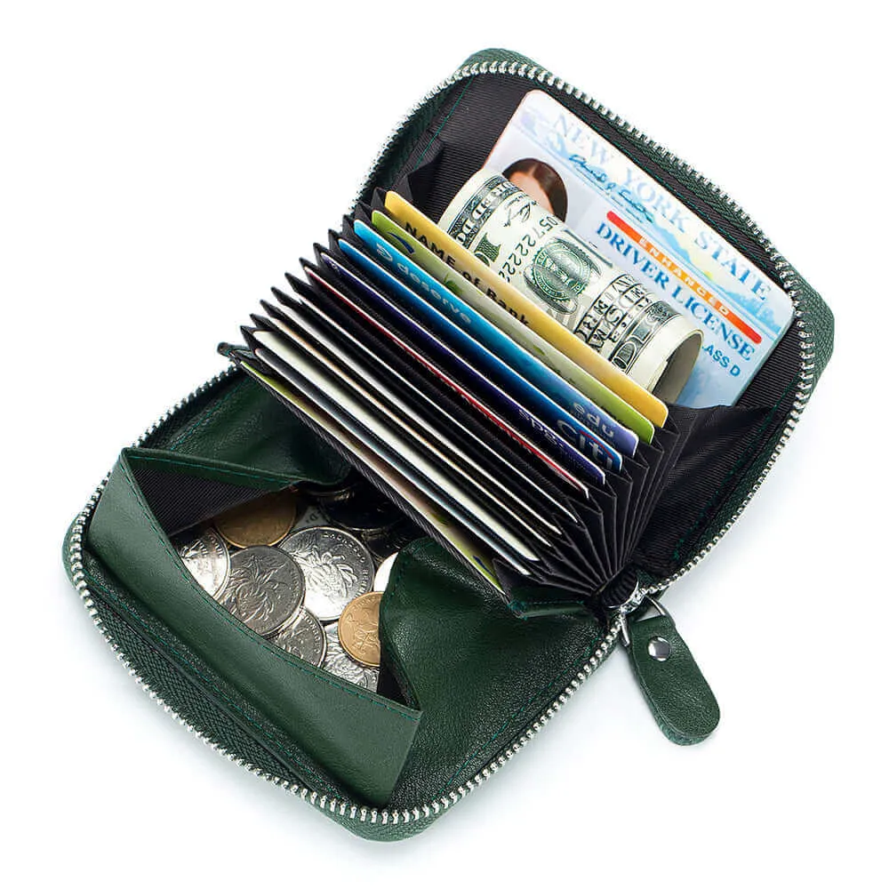 Stylish and Secure Leather RFID Card Holder Wallet