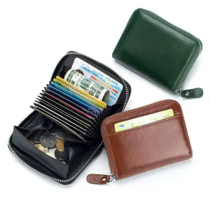 Stylish and Secure Leather RFID Card Holder Wallet