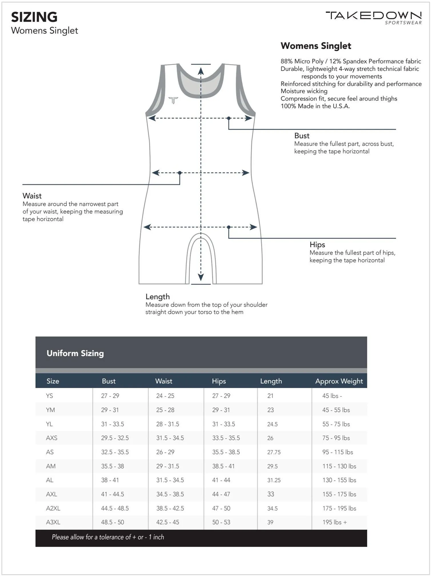 TD-SINGLET-001 360° Custom Singlet