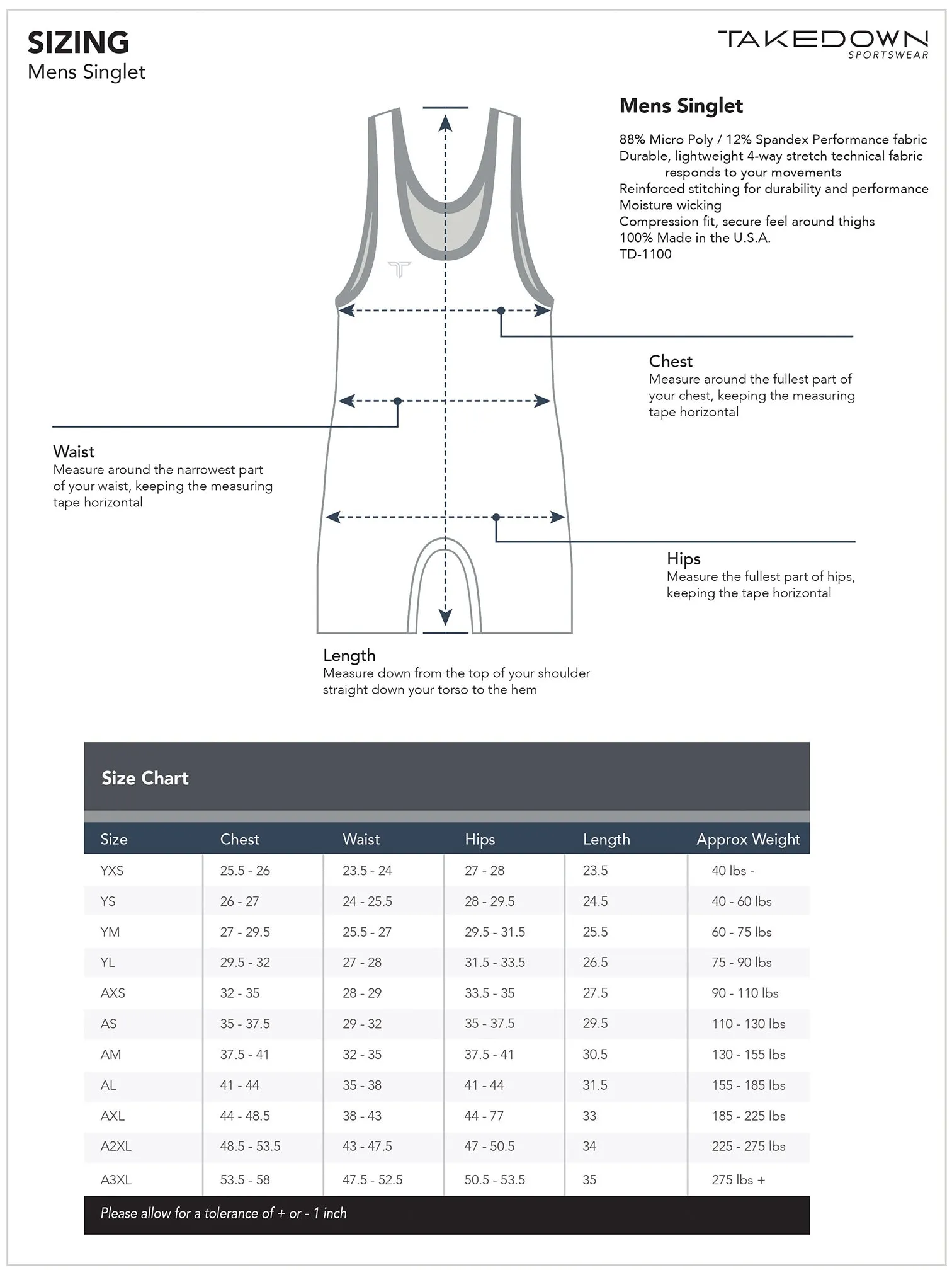 TD-SINGLET-001 360° Custom Singlet