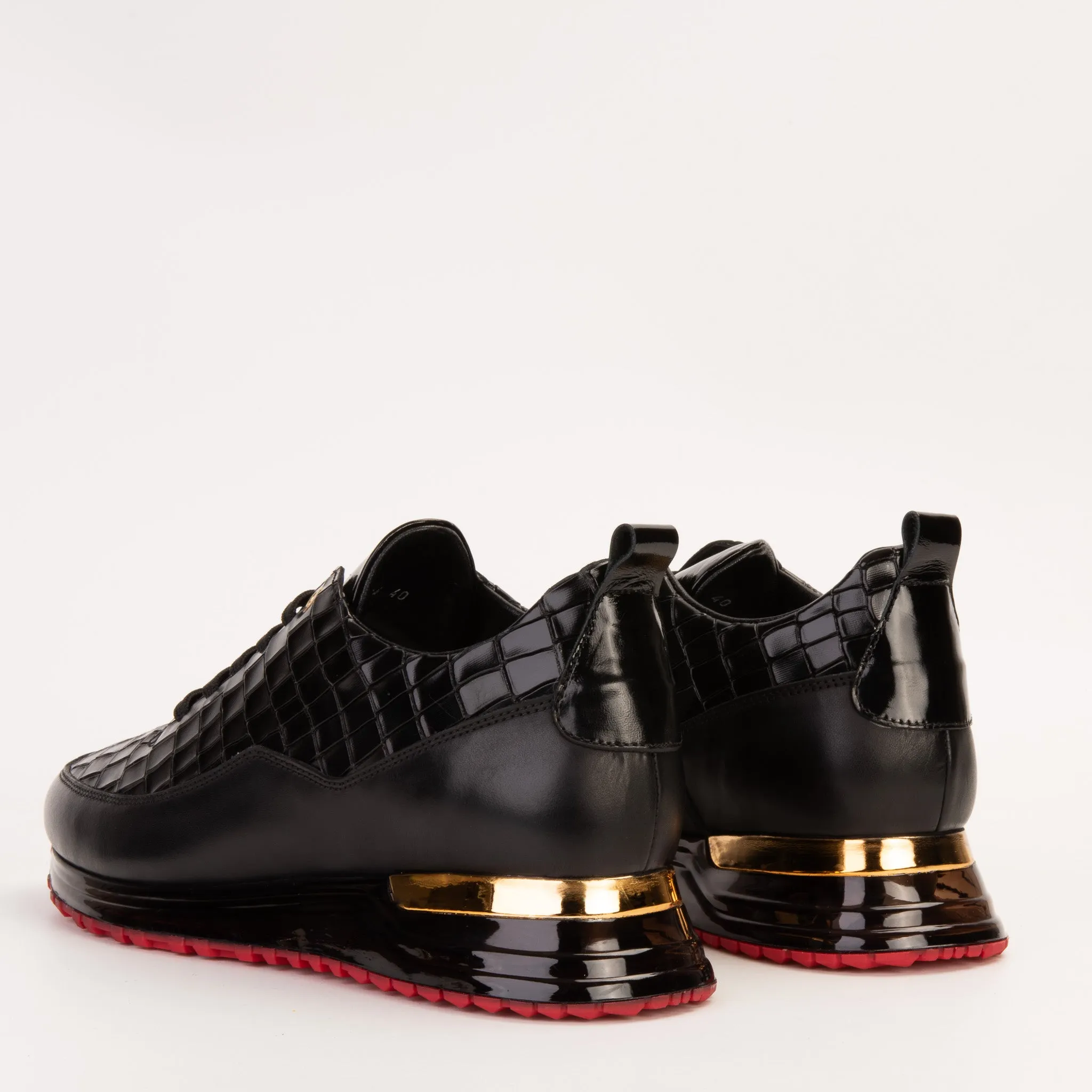 The Marseille Black Leather Men Sneaker