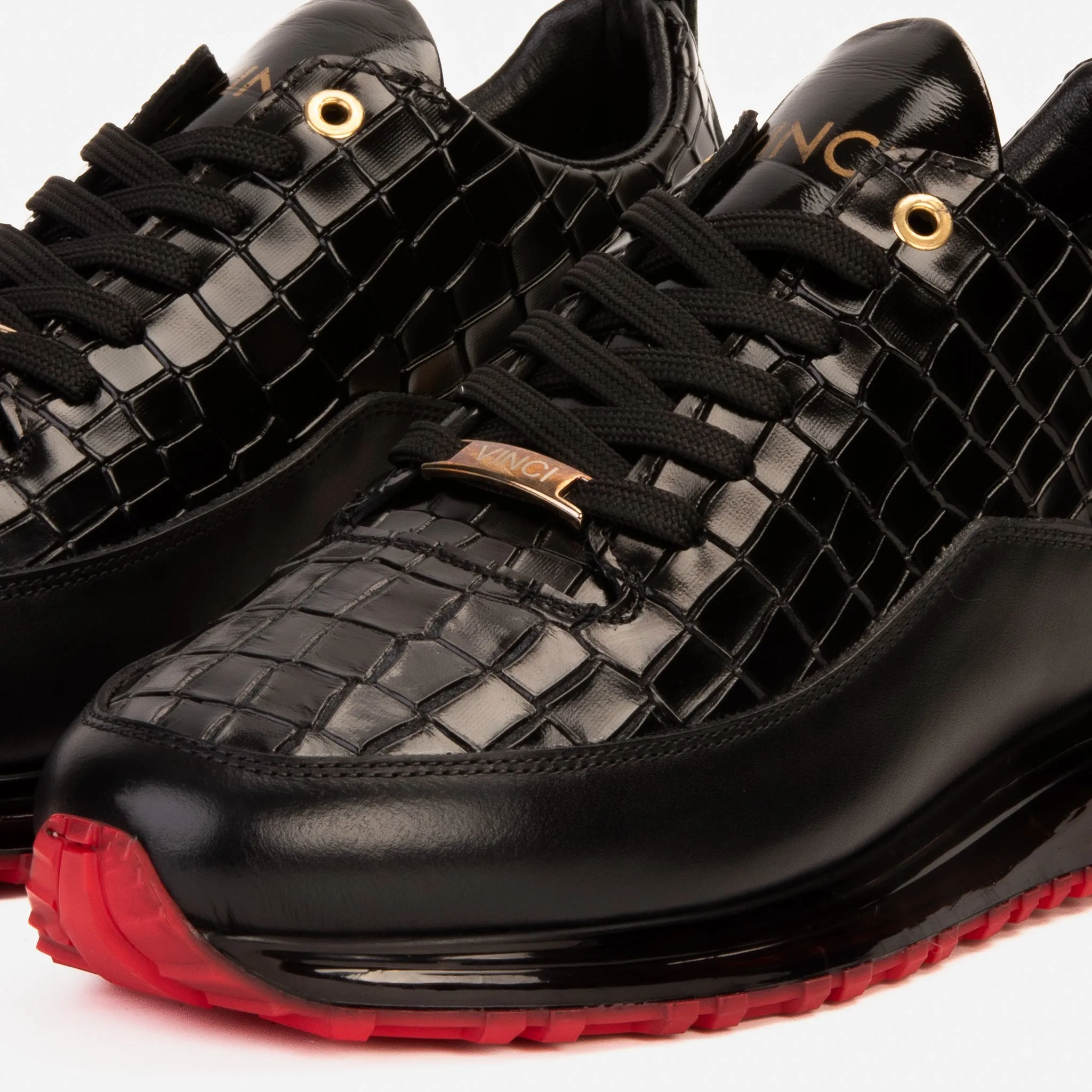 The Marseille Black Leather Men Sneaker