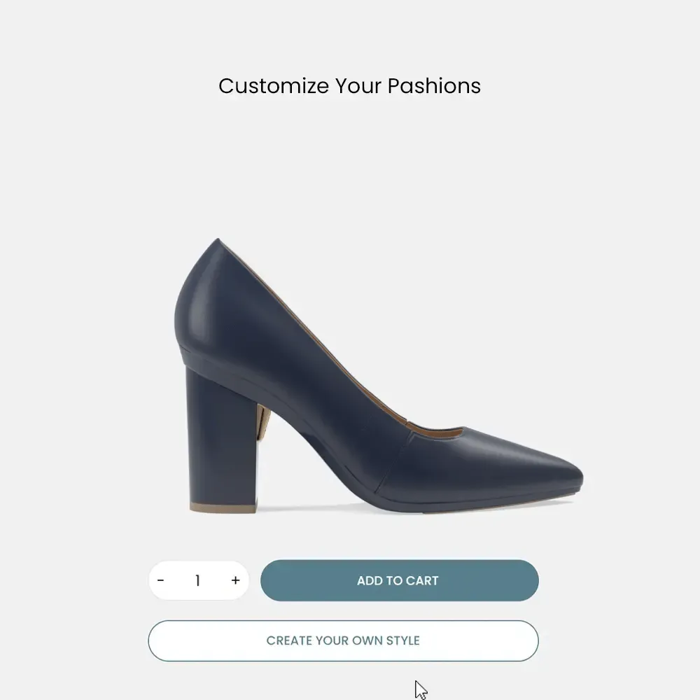 The Panel Pump - Navy Leather   Block Heel Kit 4 Navy - FINAL SALE