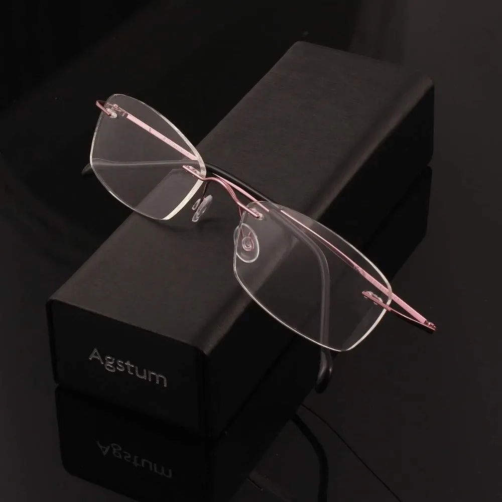 Titanium Rimless Hinged Flexible Eyeglasses A1003