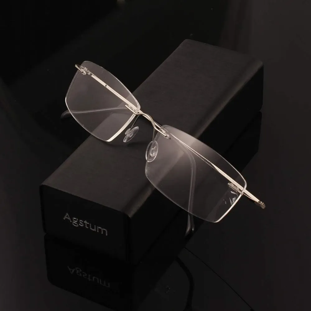 Titanium Rimless Hinged Flexible Eyeglasses A1003