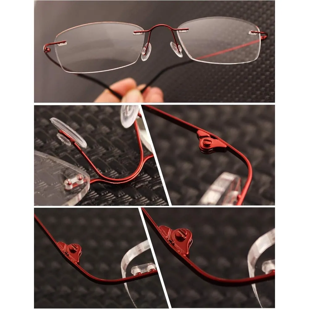 Titanium Rimless Hinged Flexible Eyeglasses A1003