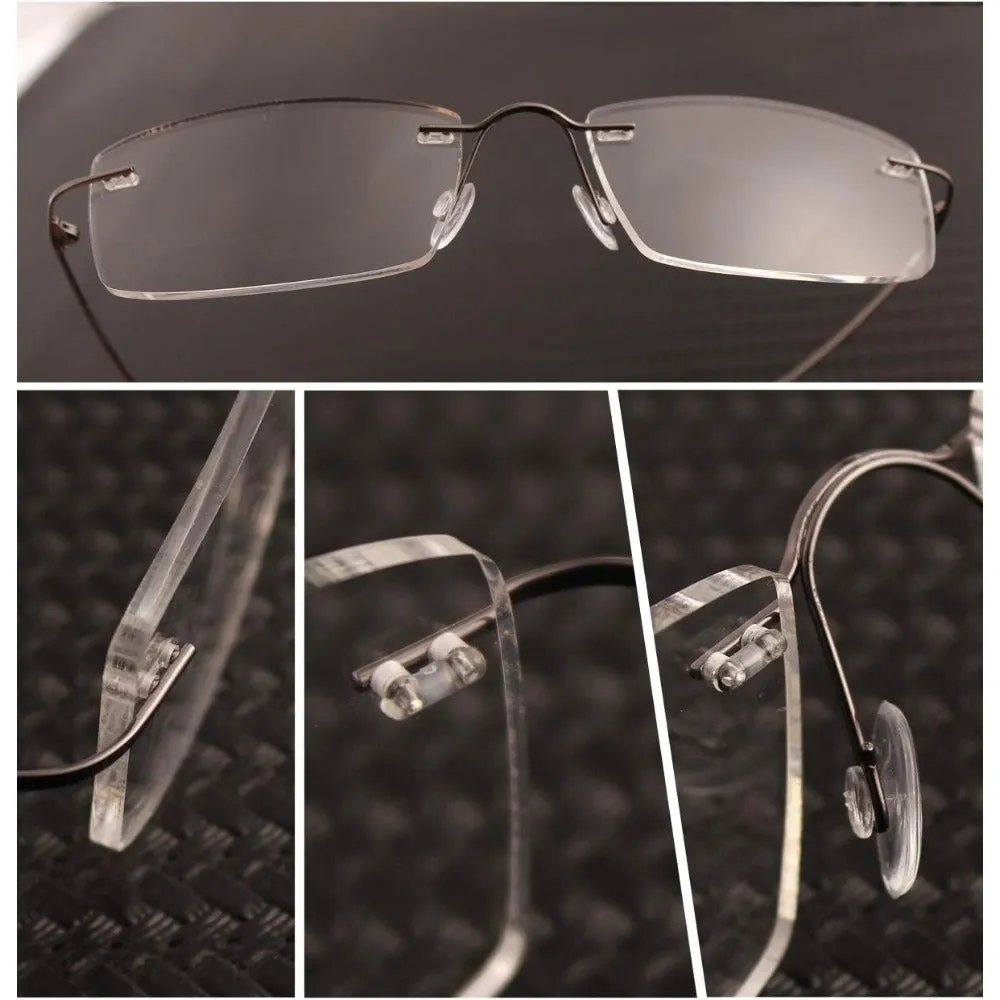 Titanium Rimless Hinged Flexible Eyeglasses A1003