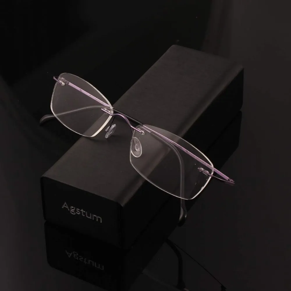 Titanium Rimless Hinged Flexible Eyeglasses A1003