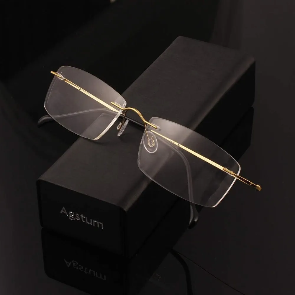 Titanium Rimless Hinged Flexible Eyeglasses A1003