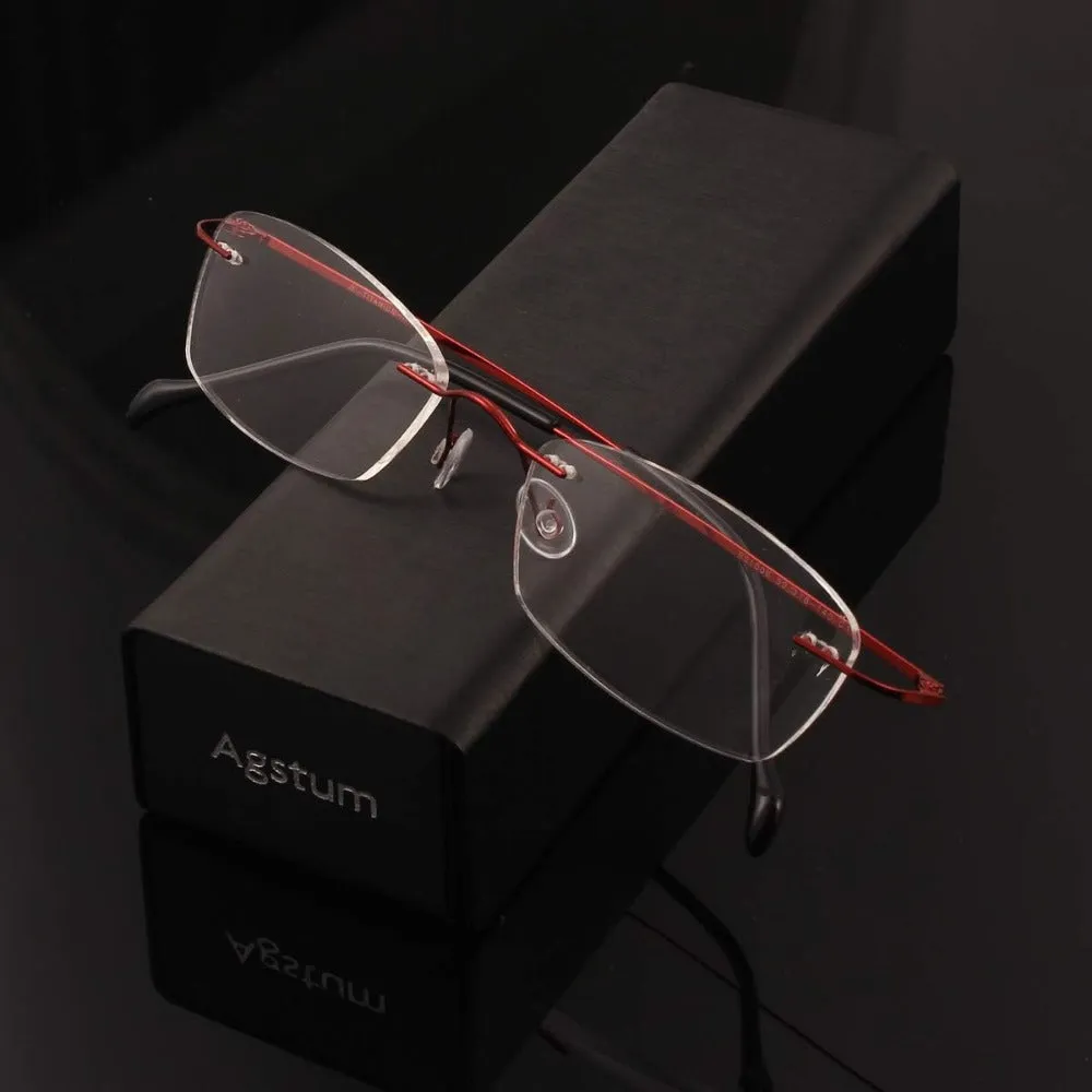 Titanium Rimless Hinged Flexible Eyeglasses A1003