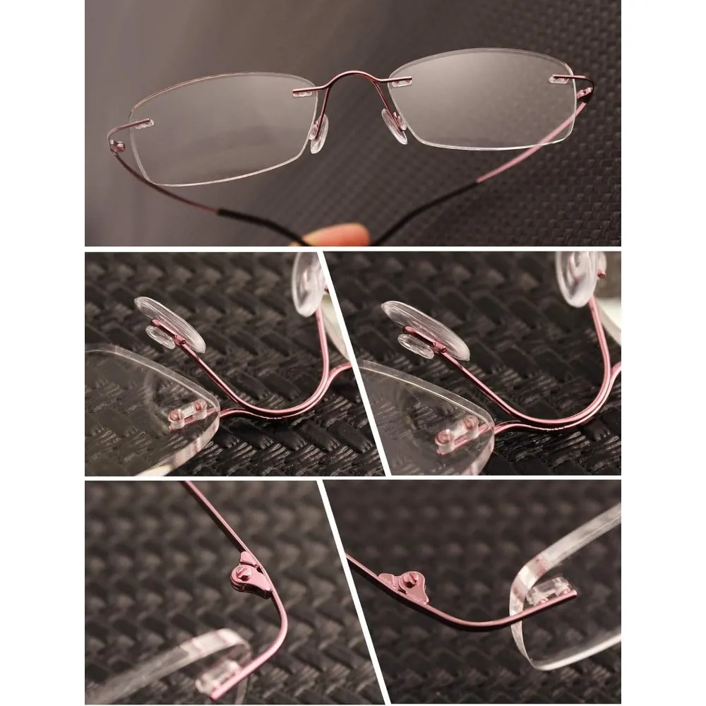 Titanium Rimless Hinged Flexible Eyeglasses A1003