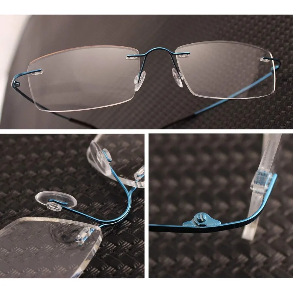 Titanium Rimless Hinged Flexible Eyeglasses A1003