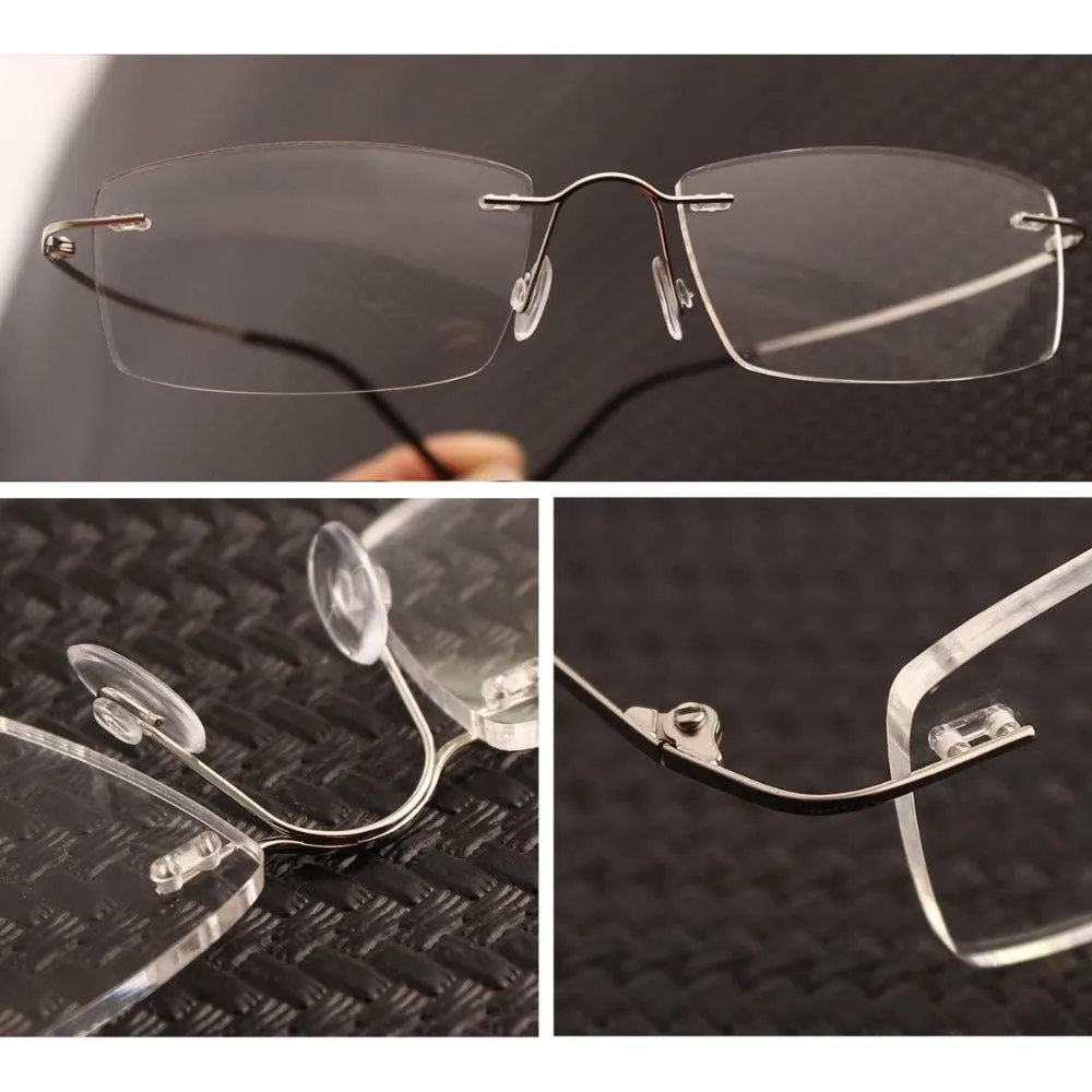 Titanium Rimless Hinged Flexible Eyeglasses A1003