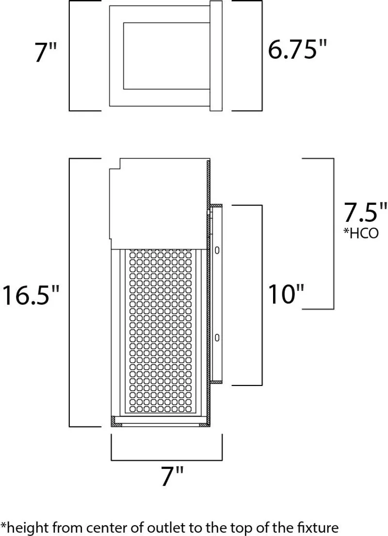 Townhouse 7" Single Light Outdoor Wall Sconce in Galaxy Black and Stainless Steel