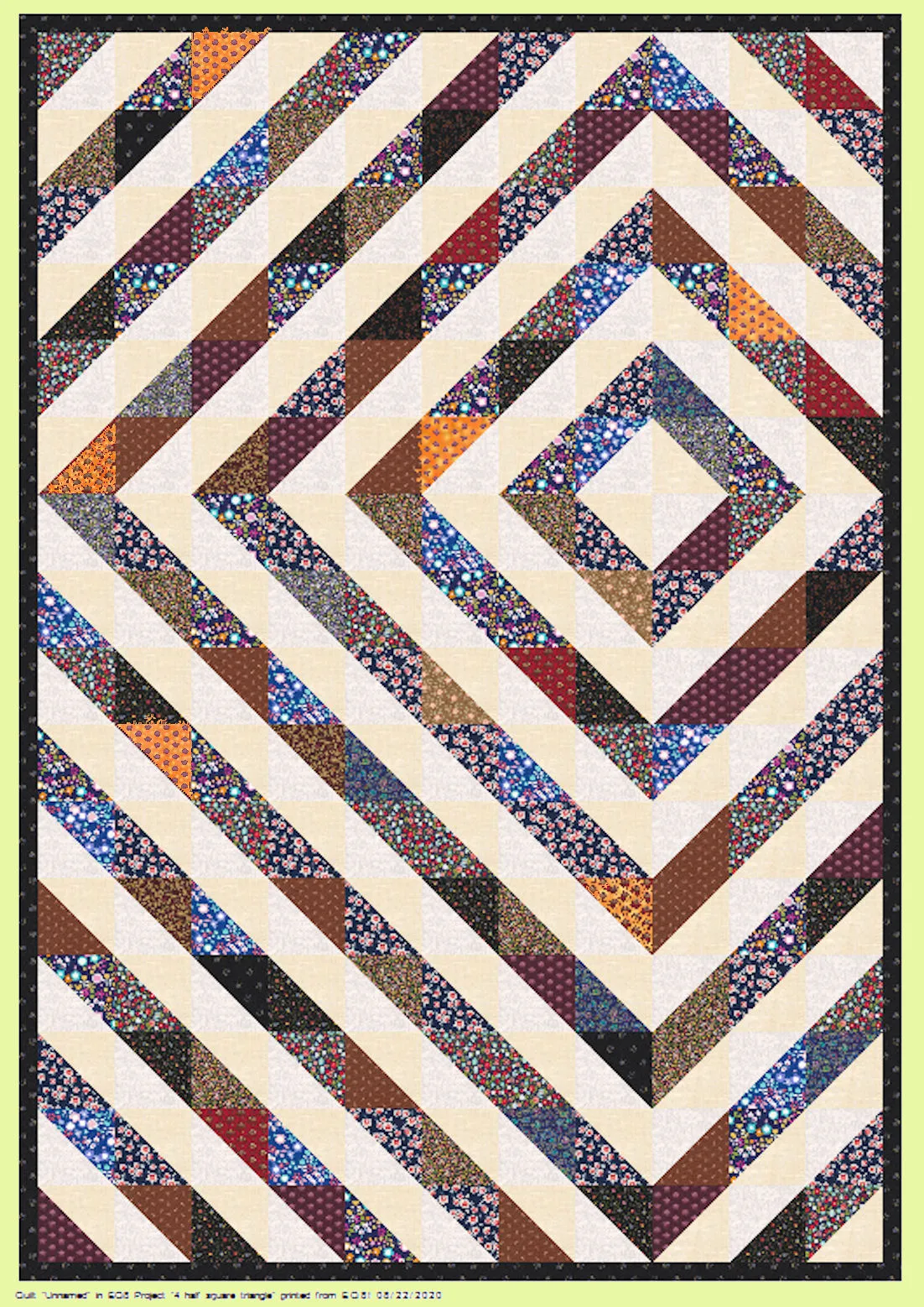 Triangle, Half Square 4½" cut, 4" finished - 6887, for 10" squares - Mat (2015) included.