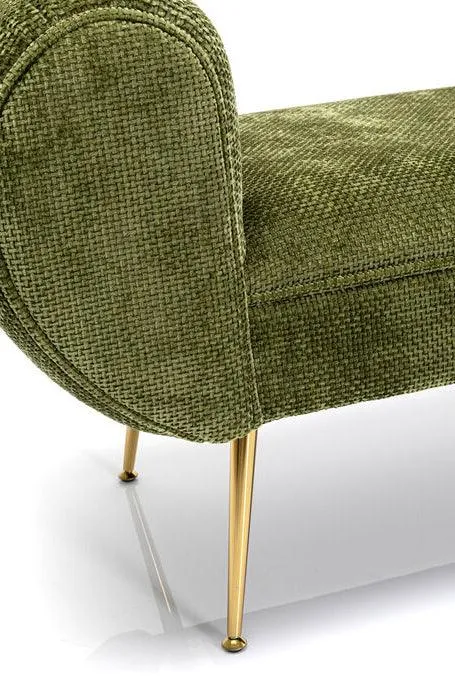 Trono Green Velvet Bench