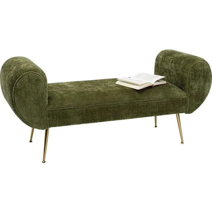 Trono Green Velvet Bench