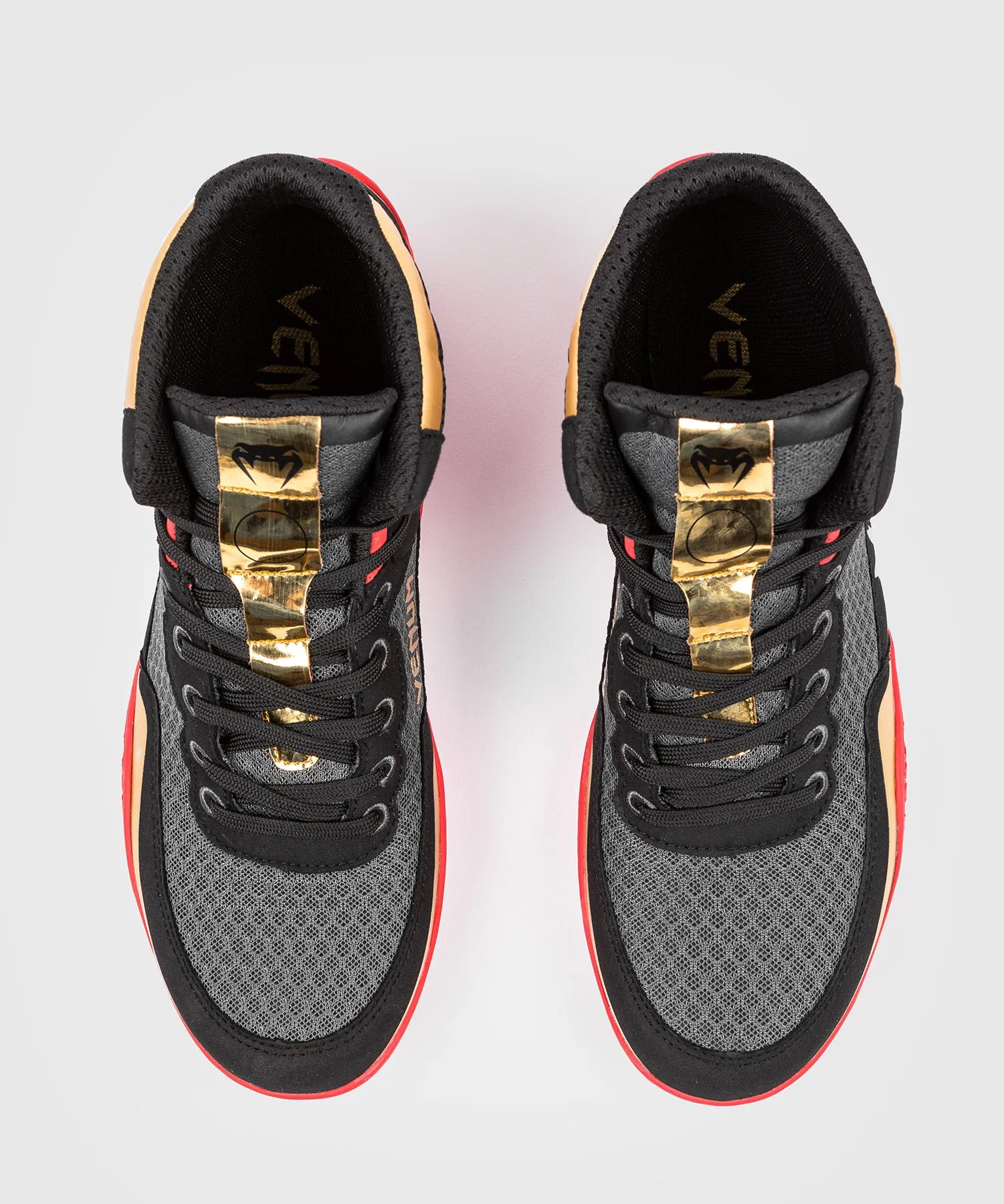 Venum Elite Wrestling Shoes - Black/Gold/Red