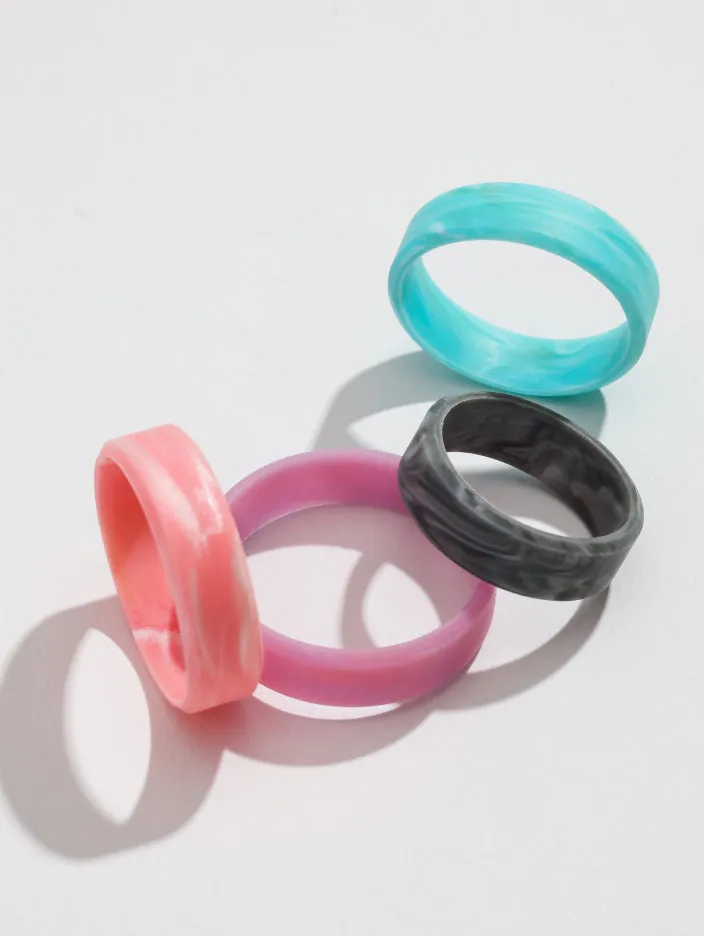 Women’s Natural Stone Modern Silicone Ring