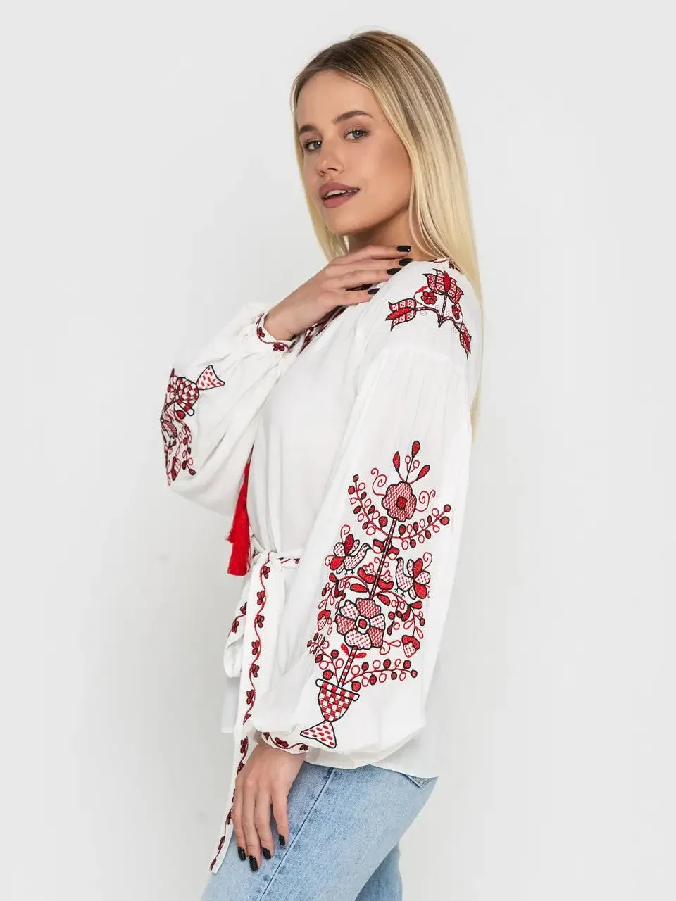 Women's vyshyvanka blouse with a floral pattern